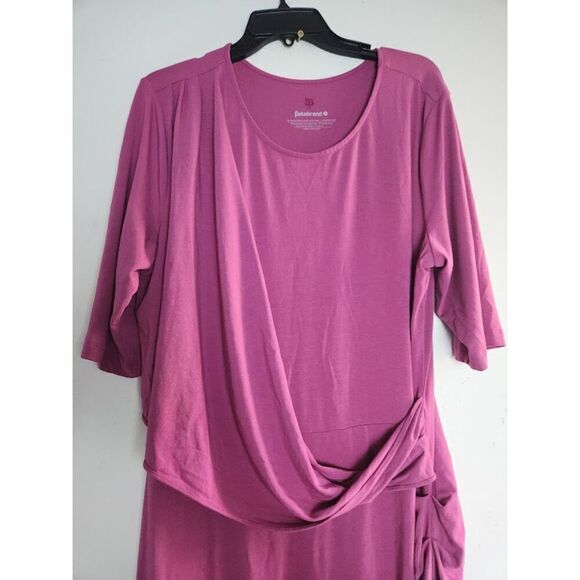 Betabrand Lavender Purple Draped Jersey Knit Rouched Detail Midi Dress size 2XL - Picture 4 of 9